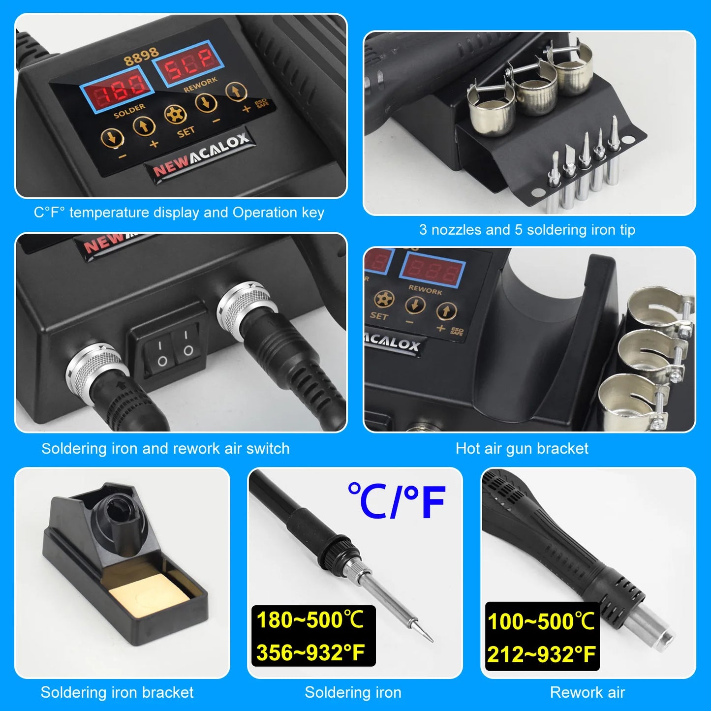 La 8898 2 in 1 Soldering Station