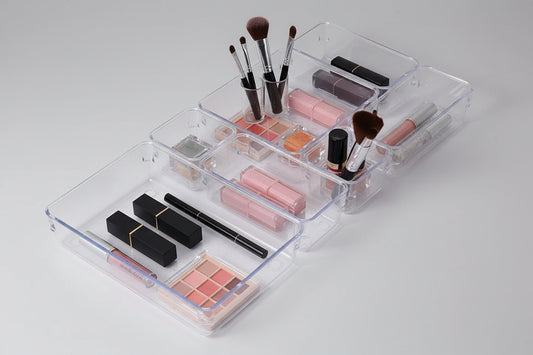 Set Organizer per Cassetti – 7 Pezzi in Plastica Trasparente
