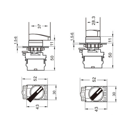 Interruttore Rotativo VaneAims LA36M 22mm