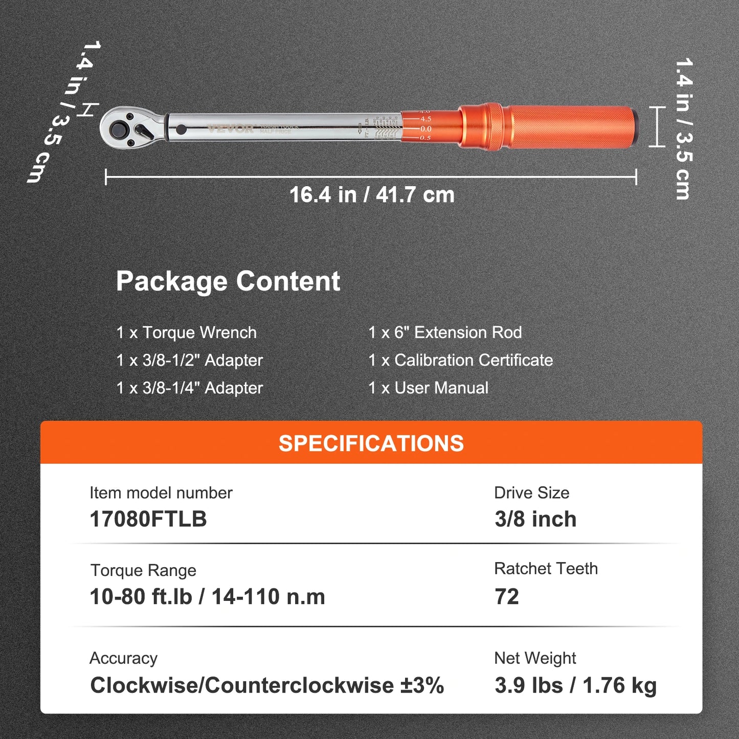 SucceBuy Mechanical Torque Wrench Set