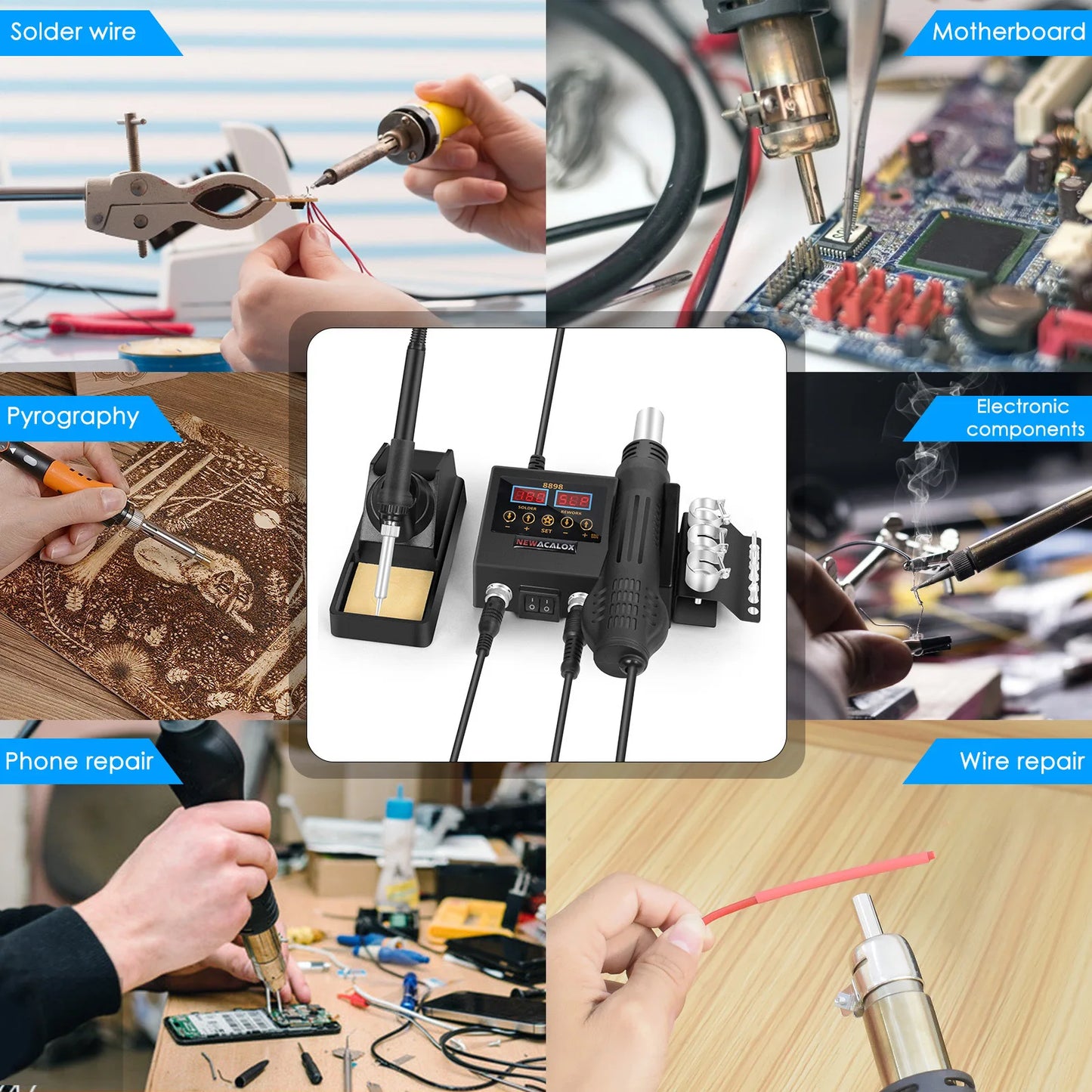 La 8898 2 in 1 Soldering Station