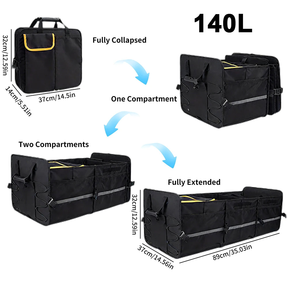Organizer Pieghevole per Bagagliaio Auto 60L – Multiuso Impermeabile