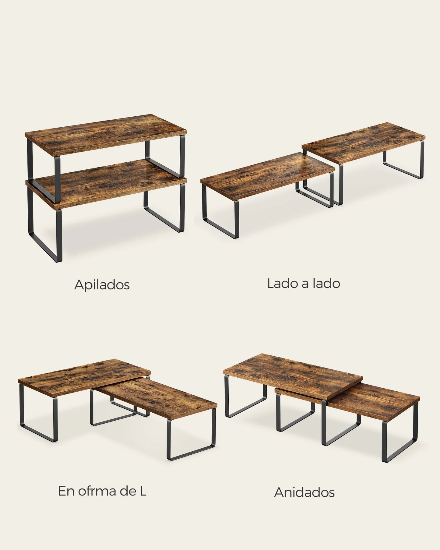 Mensole da Cucina in Metallo e Legno