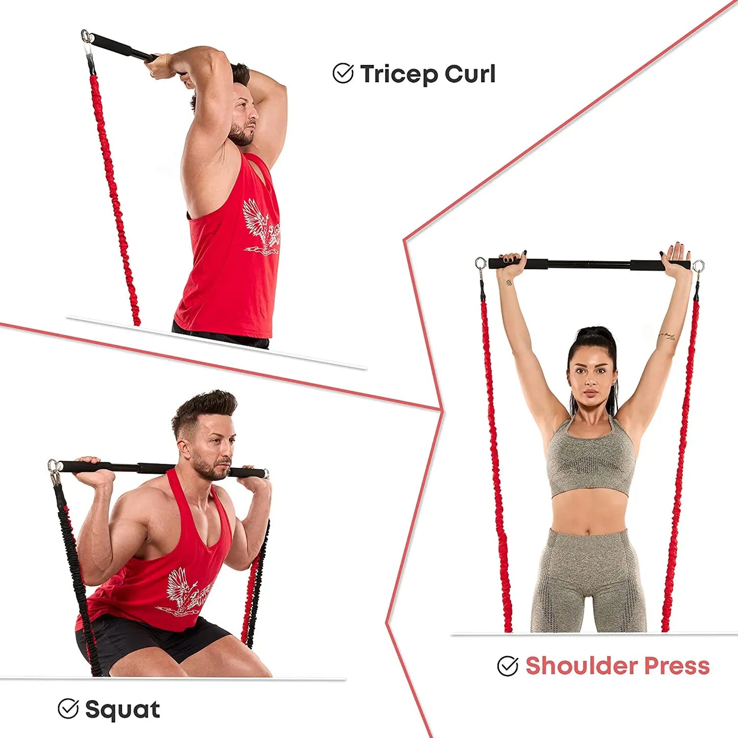 Workout Bar con Resistance Bands
