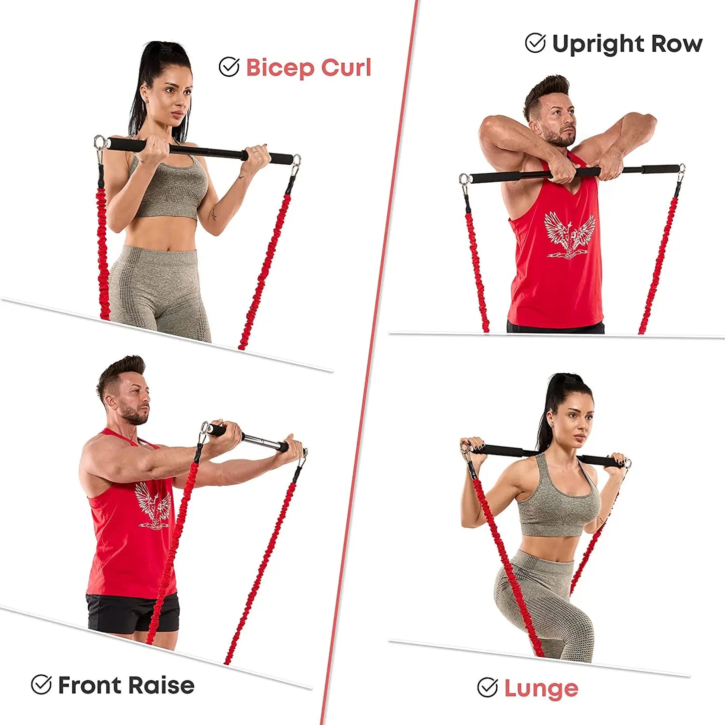 Workout Bar con Resistance Bands