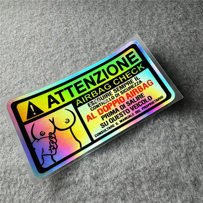 Adesivo Auto "Attentzione Airbag Check"