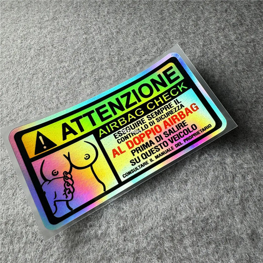 Adesivo Auto "Attentzione Airbag Check"