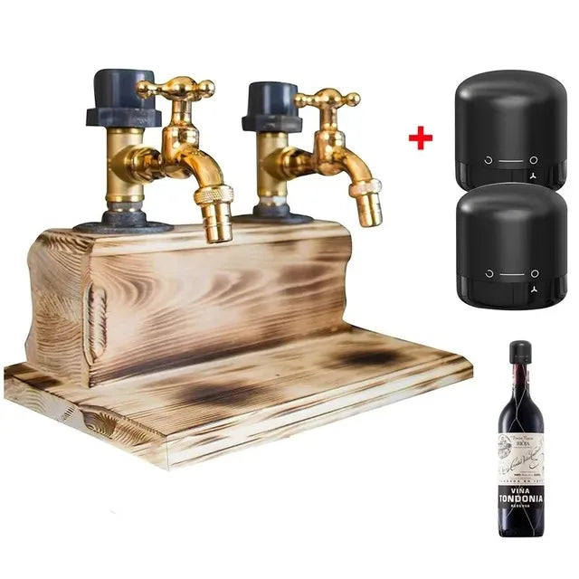 Dispenser per Whisky a Forma di Rubinetto in Legno