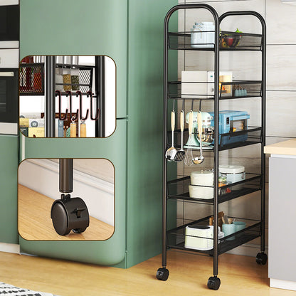 Carrello Portaoggetti Cucina a 5 Ripiani con Ruote