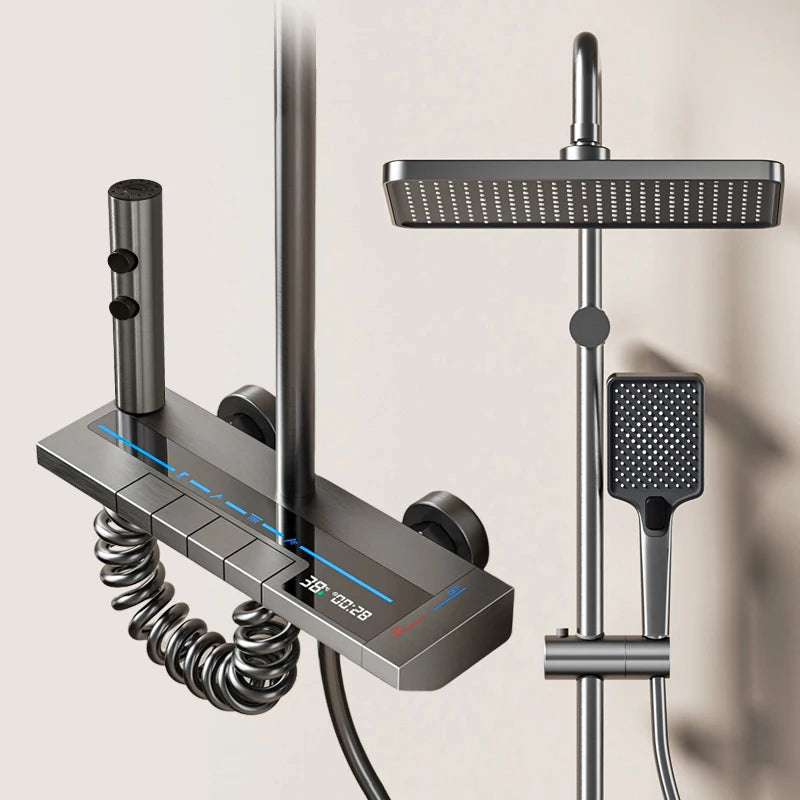 Space Aluminum Digital Display Shower System