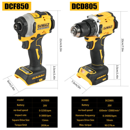 DEWALT Kit Trapano Avvitatore + Avvitatore a Impulsi Brushless