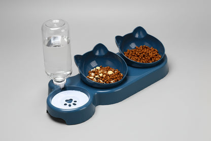 Ciotola per Gatti 3 in 1 con Dispenser d’Acqua