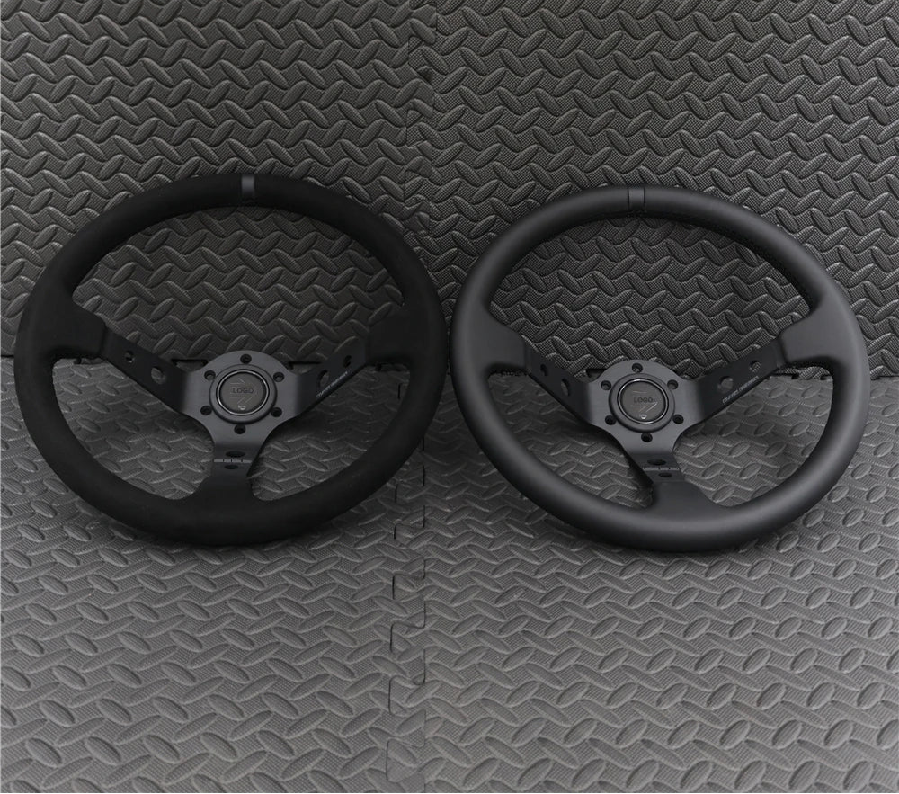 Volante Racing 350mm Scamosciato e Pelle Vera