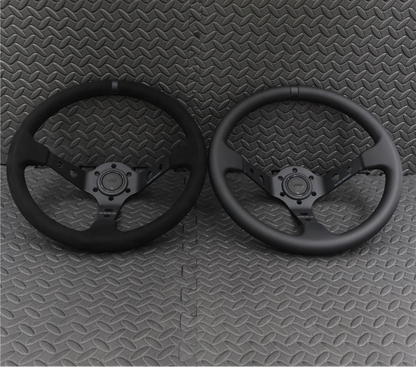 Volante Racing 350mm Scamosciato e Pelle Vera