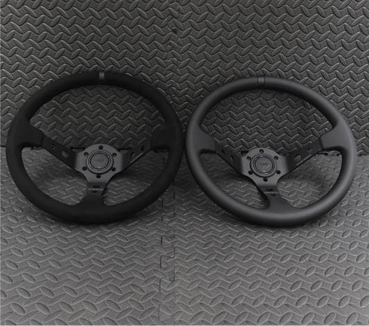 Volante Racing 350mm Scamosciato e Pelle Vera