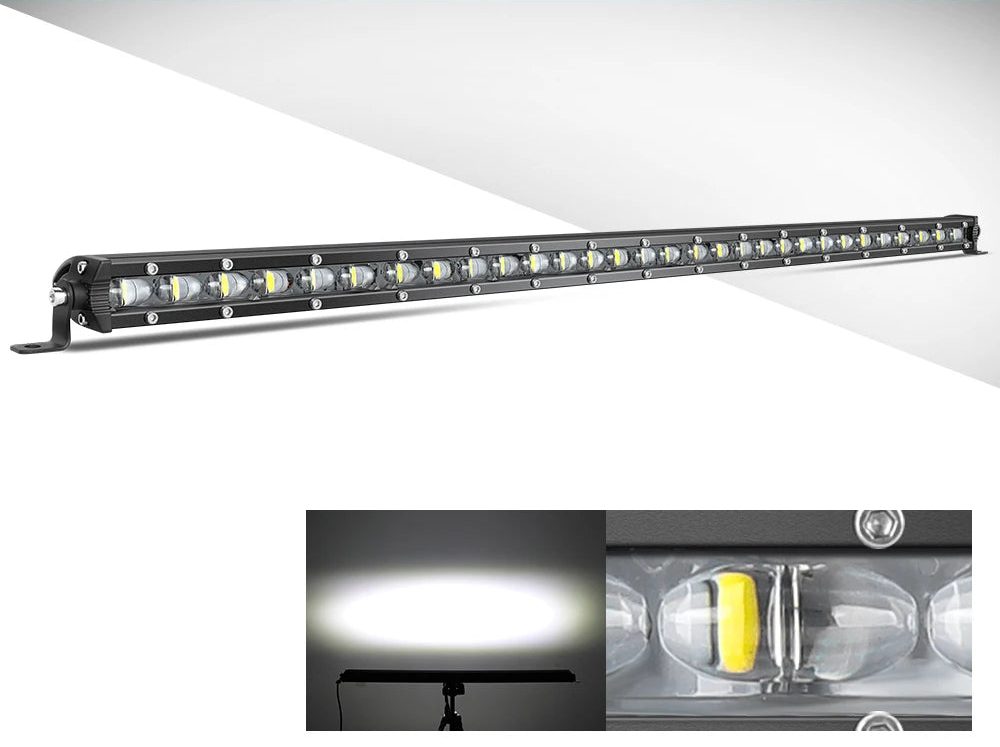 Braveway Single Row Ultra Slim LED Light Bar 6D 6500K
