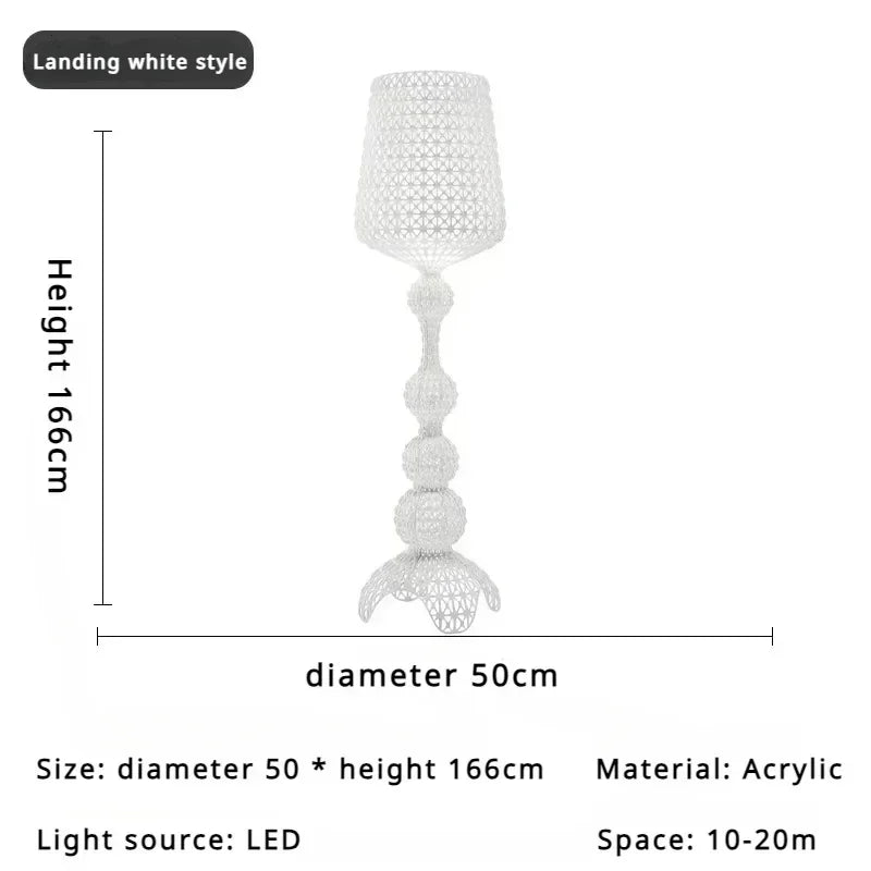 Lampada da Pavimento Nordic-Italiana con Intaglio Artistico
