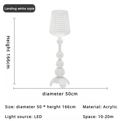 Lampada da Pavimento Nordic-Italiana con Intaglio Artistico