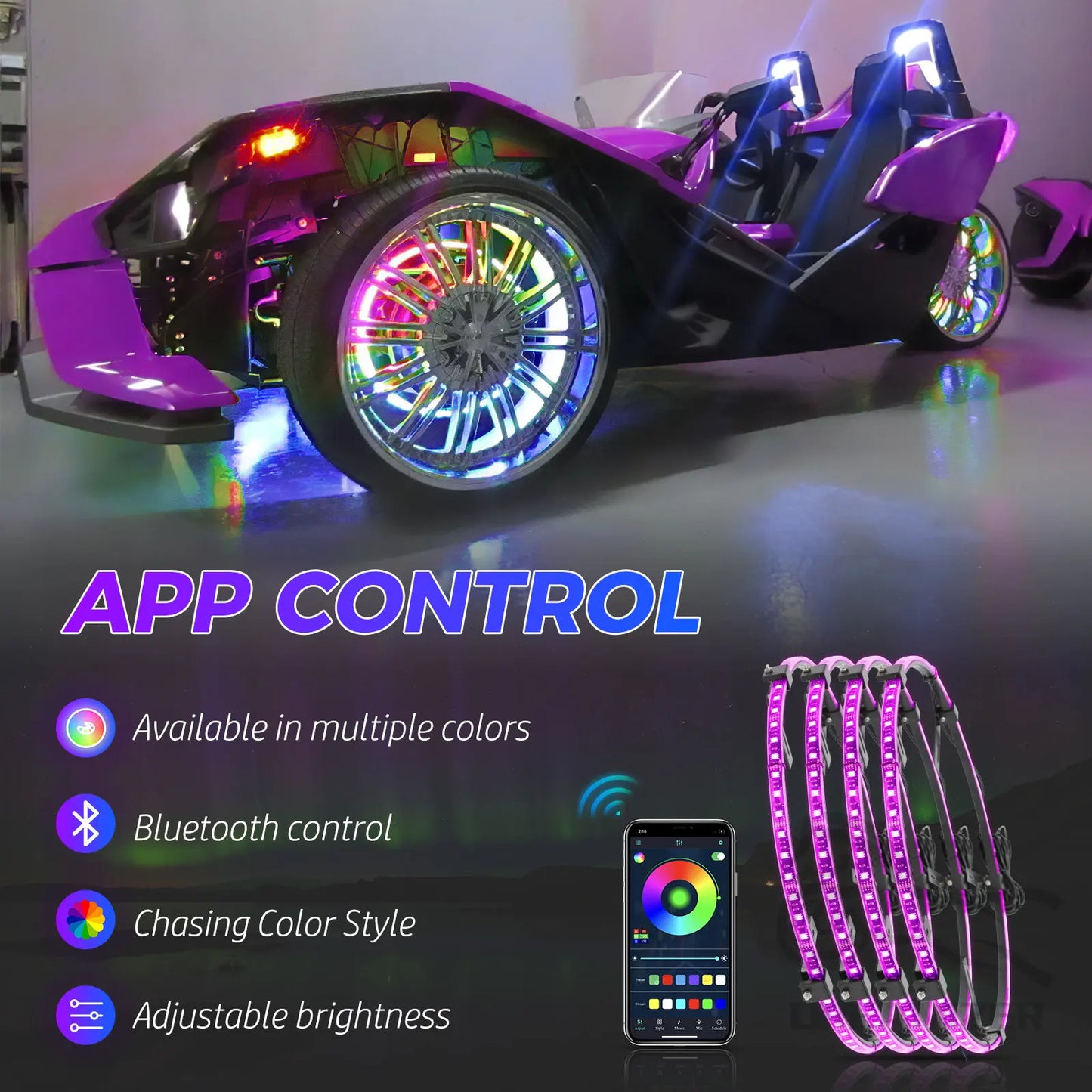 Illumina la Strada: Kit Luci LED Phantom per Cerchioni Auto