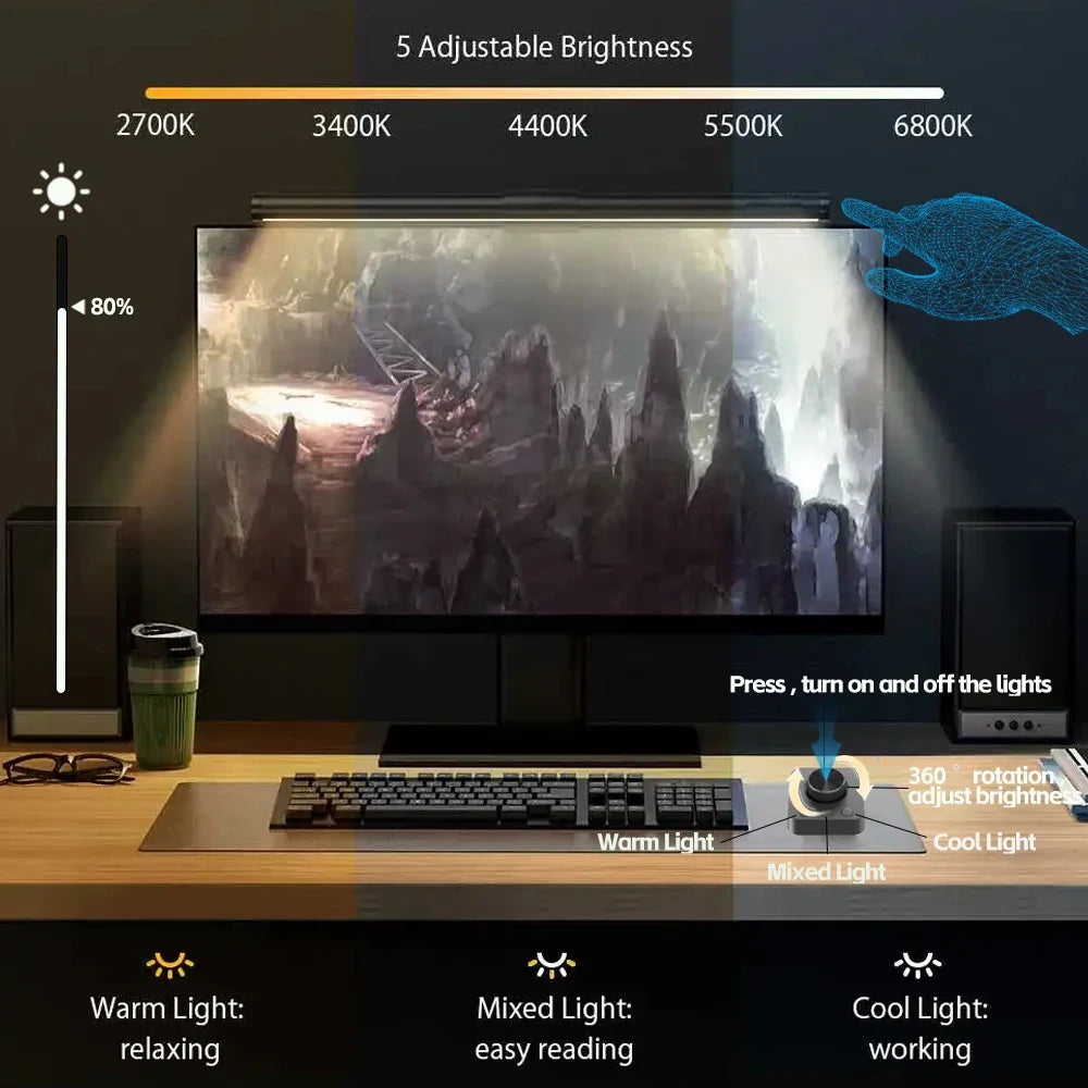 Wisciton — Lampada LED da Monitor con Controllo Touch e Protezione Occhi