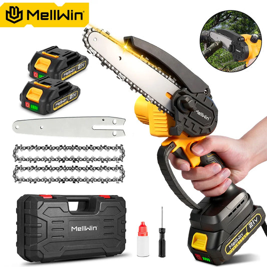 MELLWIN Mini Motosega Elettrica 6” Cordless 18V