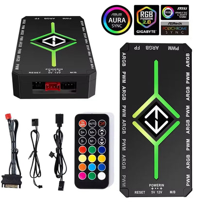 Hub PWM ARGB per Ventole PC ONEVAN 1→9 Porte