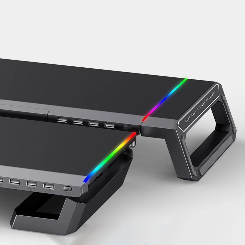 Supporto Monitor Ergonomico con Porte USB 3.0 e Illuminazione RGB
