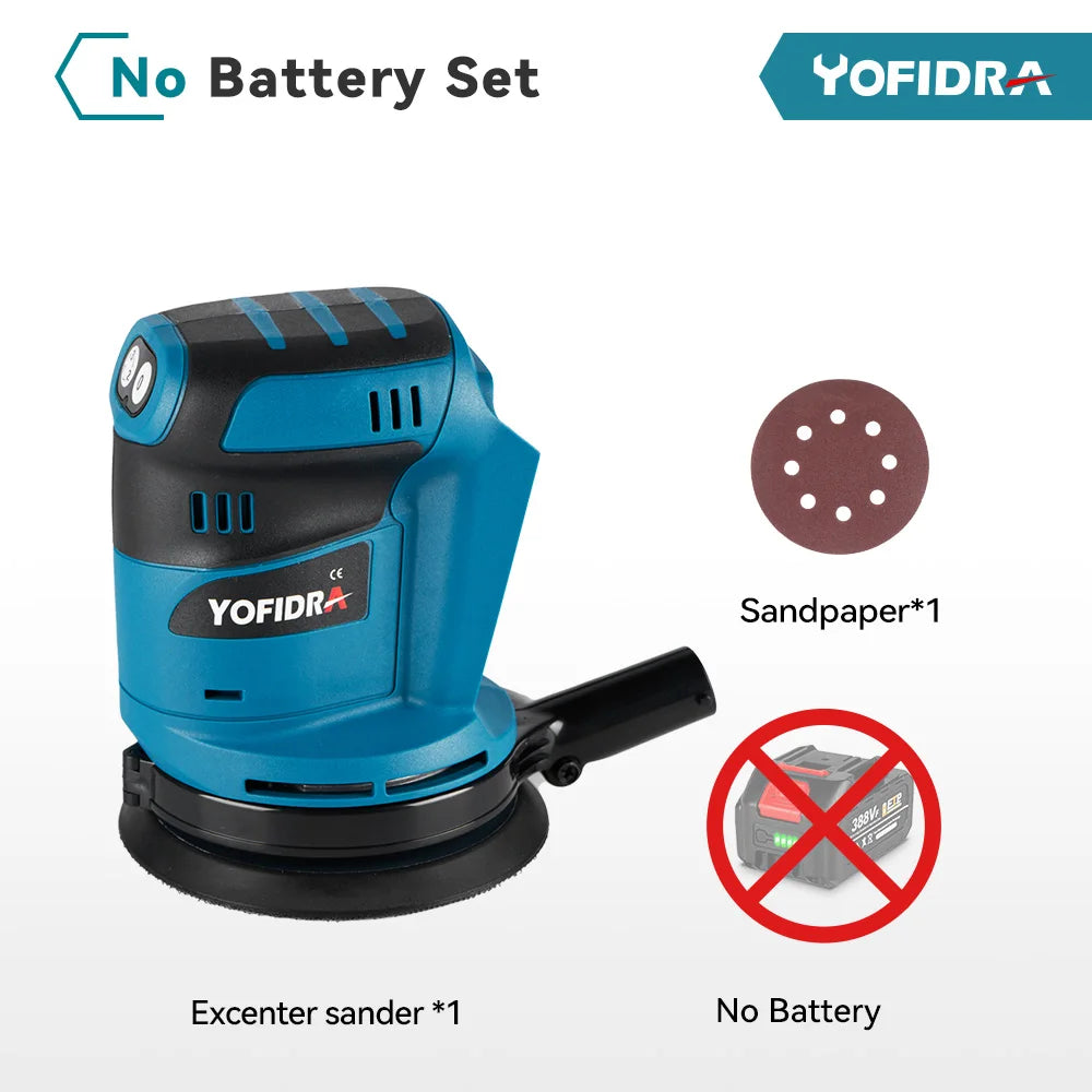 YOFIDRA Levigatrice Orbitale 125mm Cordless 18V