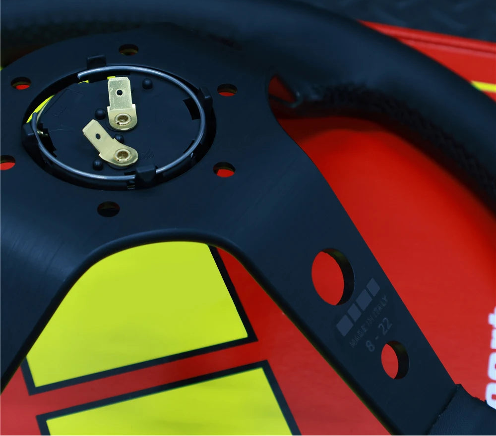 Volante Racing 350mm Scamosciato e Pelle Vera