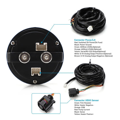 CNSPEED X-Series 30-0300 Wideband AFR Gauge Kit con Sensore LSU 4.9