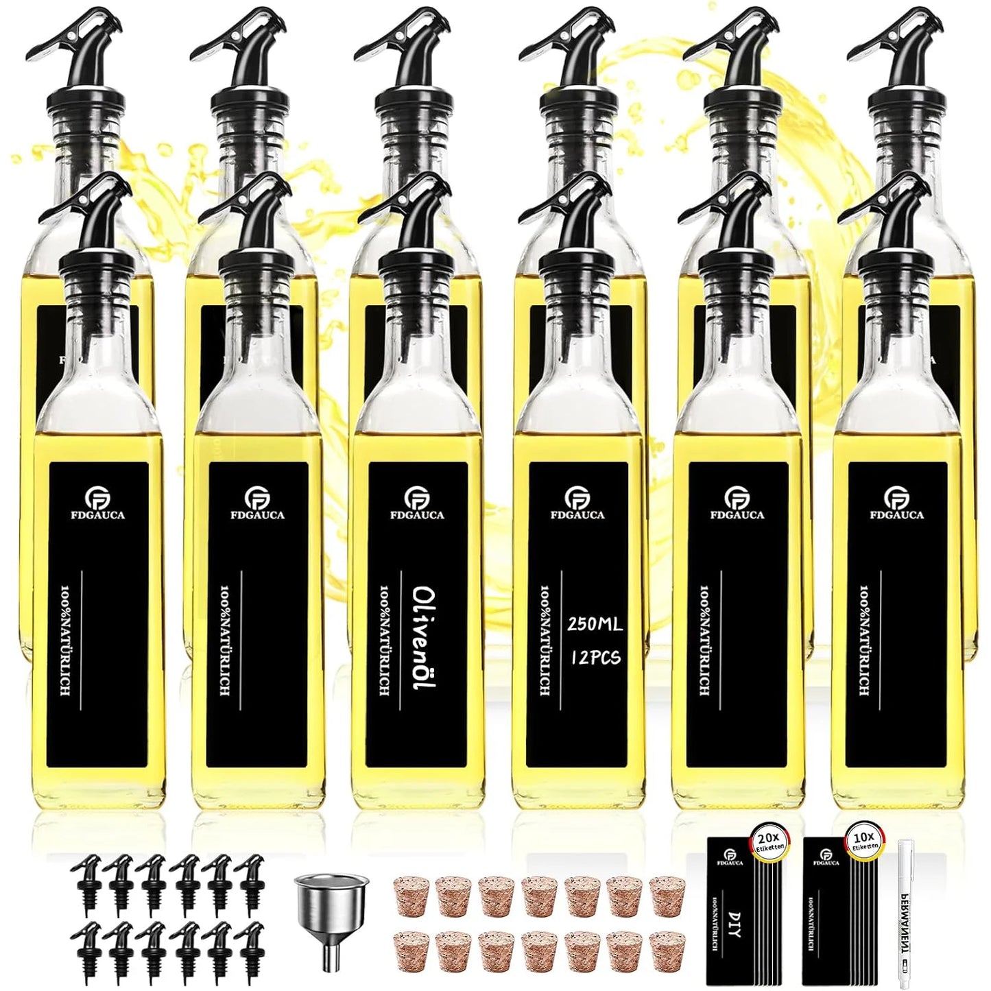 Set Dispenser Olio e Aceto in Vetro Borosilicato