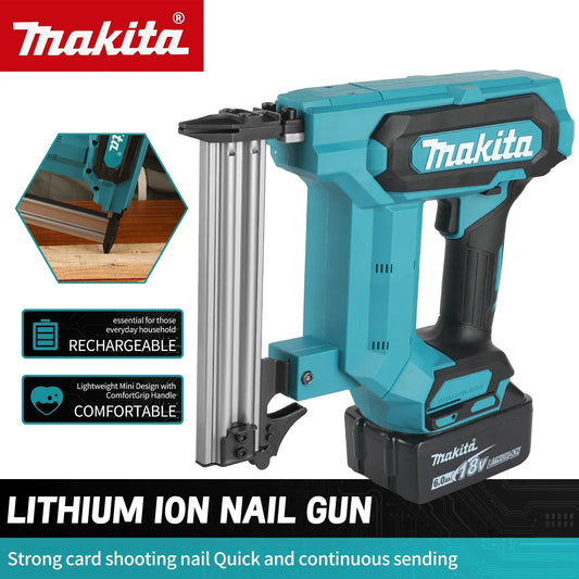 Makita Lithium-Ion Cordless Nail Gun – 18V, 6.0Ah, 100-Nail Capacity