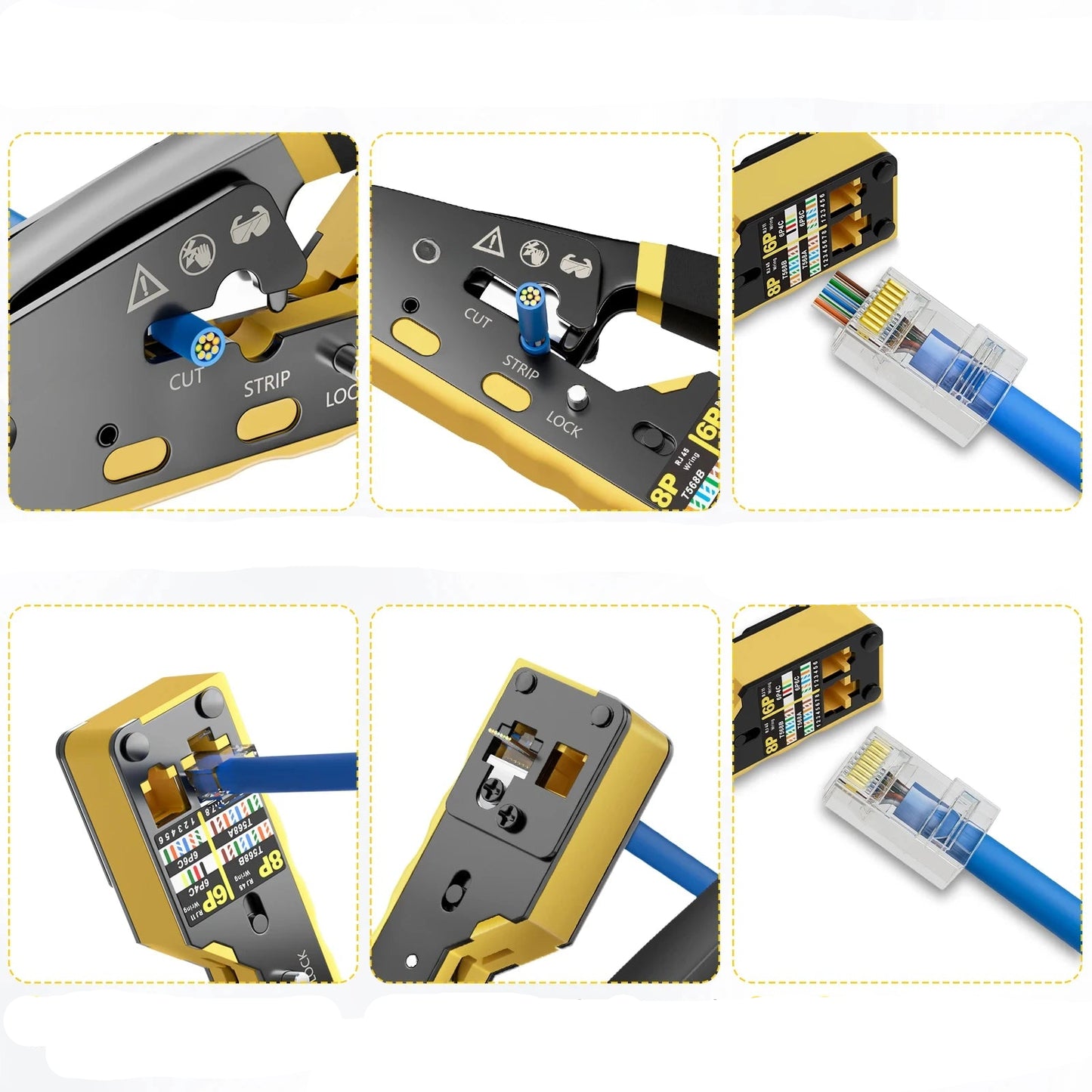 Crimpatrice Ethernet Professionale Cat6 / Cat5 / Cat5e