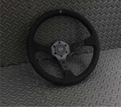 Volante Racing 350mm Scamosciato e Pelle Vera