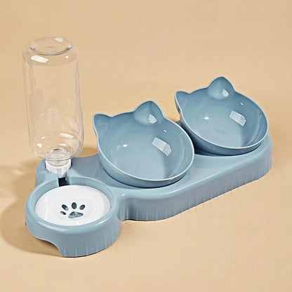 Ciotola per Gatti 3 in 1 con Dispenser d’Acqua
