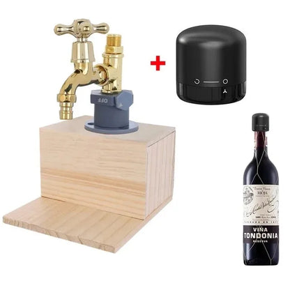 Dispenser per Whisky a Forma di Rubinetto in Legno