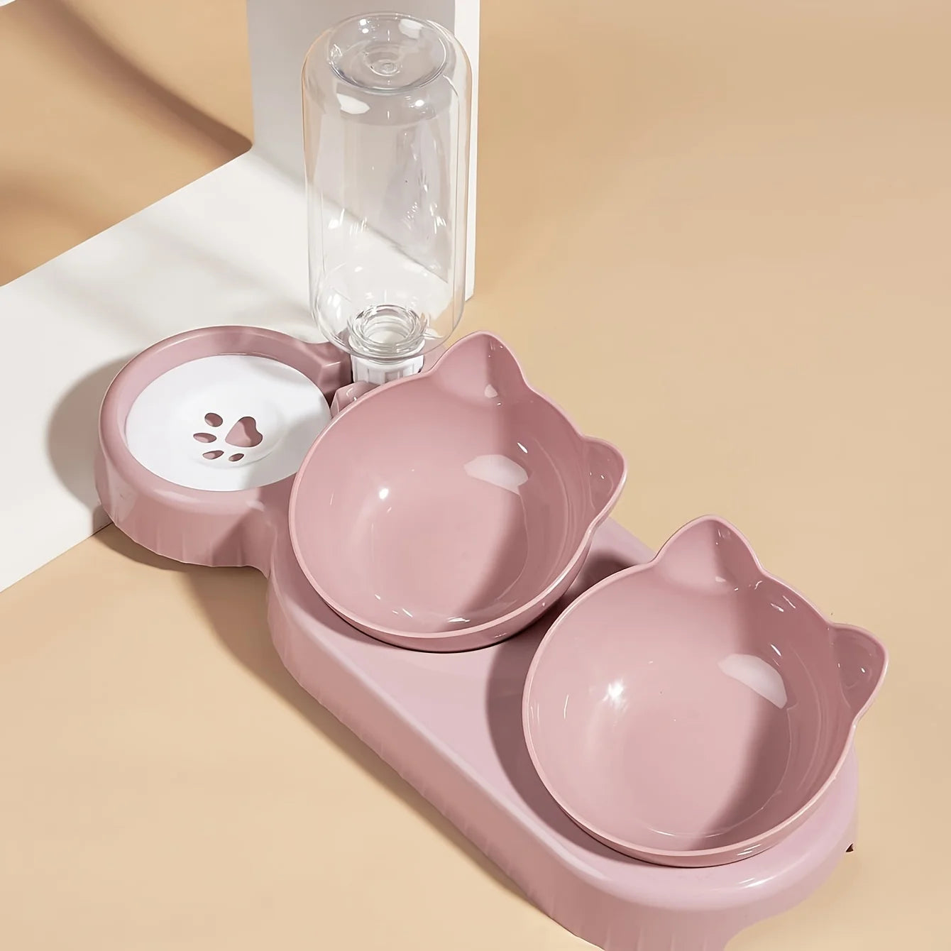 Ciotola per Gatti 3 in 1 con Dispenser d’Acqua