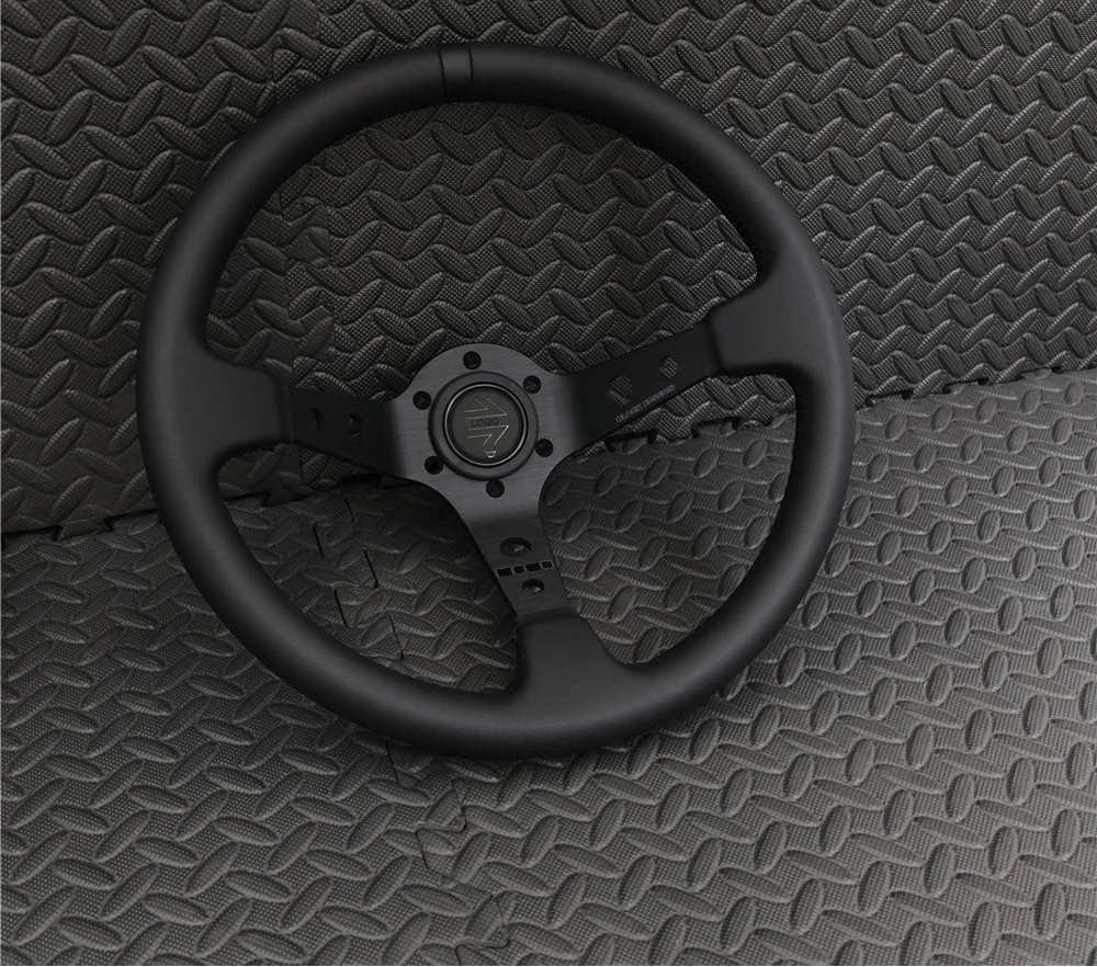 Volante Racing 350mm Scamosciato e Pelle Vera