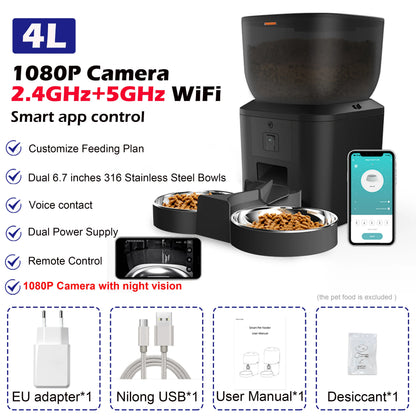 Furpipi Smart Pet Feeder 4L con Telecamera 1080P