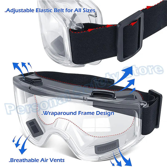 Safety Goggles ANSI Z87.1 – Anti-Fog Protezione Totale per Occhi