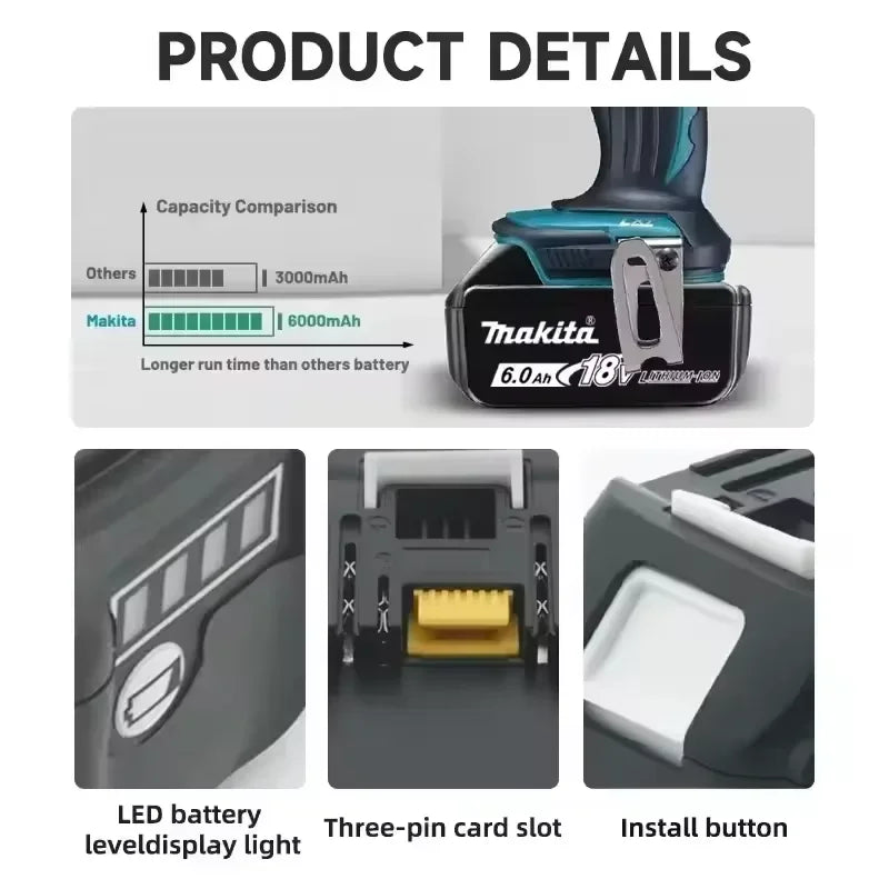 Makita Batteria 18V 6.0Ah BL1860B LXT