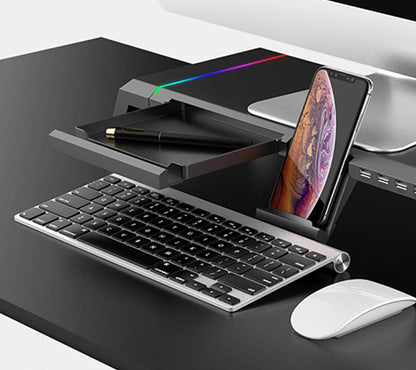 Supporto Monitor Ergonomico con Porte USB 3.0 e Illuminazione RGB