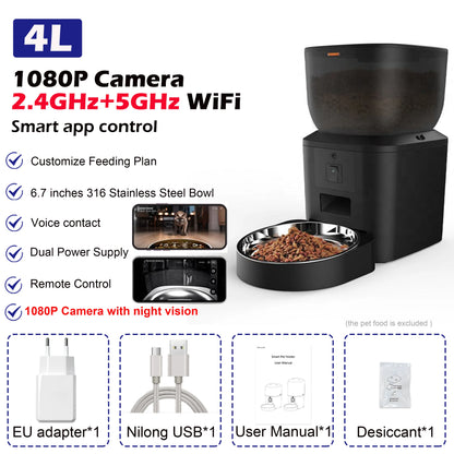 Furpipi Smart Pet Feeder 4L con Telecamera 1080P