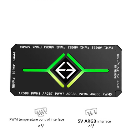 Hub PWM ARGB per Ventole PC ONEVAN 1→9 Porte
