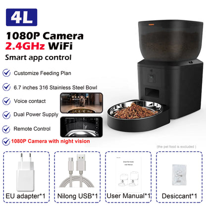 Furpipi Smart Pet Feeder 4L con Telecamera 1080P