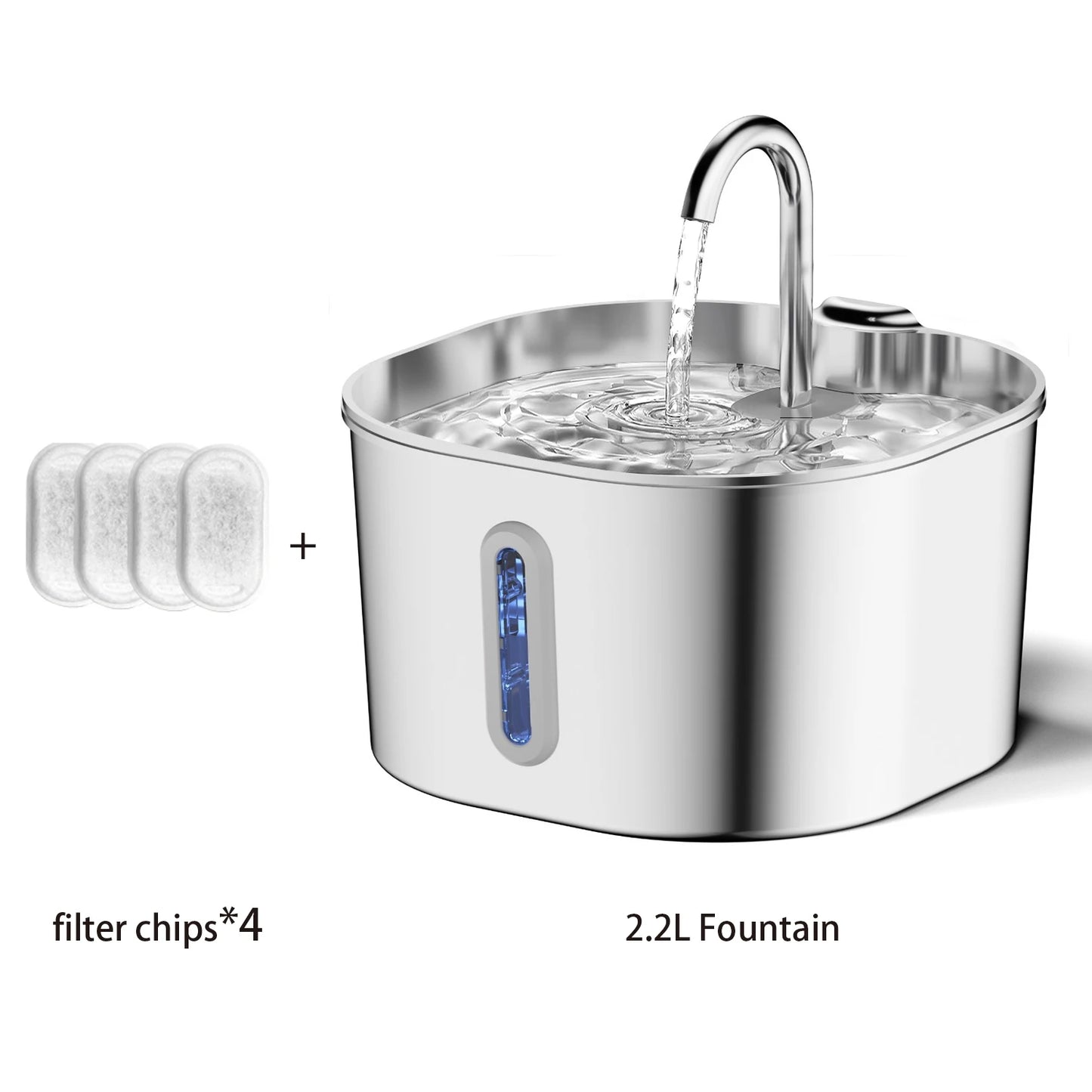 ZYFeeder Fontanella Automatica 2.2L per Cani e Gatti – Acciaio Inox
