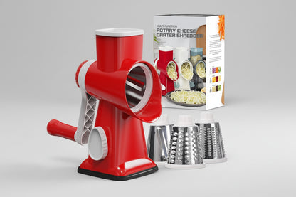 Grattugia Rotante 3 in 1 in Acciaio Inox