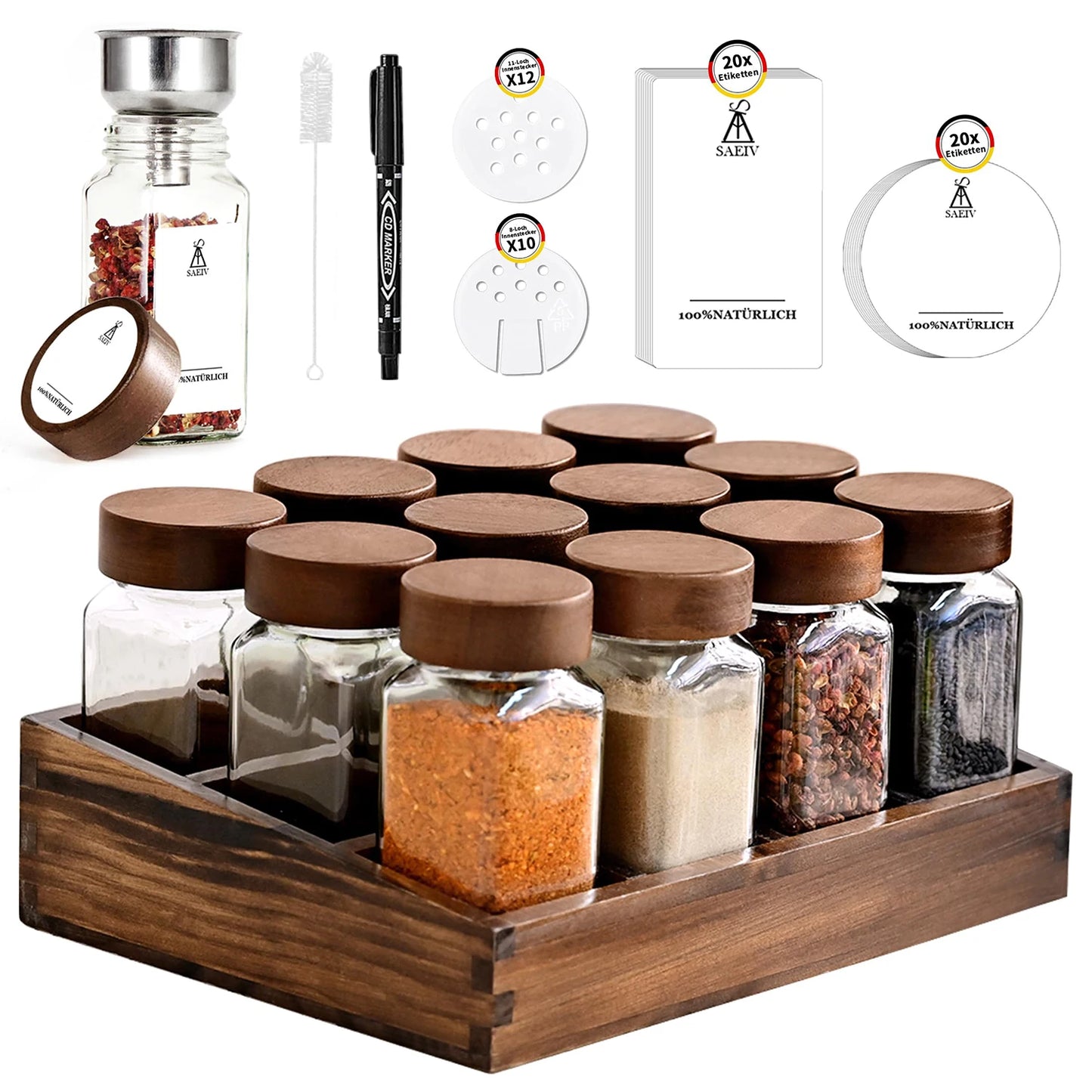 Acacia Wood Spice Rack