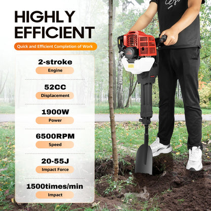 52cc 1900W Gas Powered Tree Digger