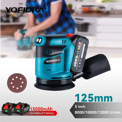 YOFIDRA Levigatrice Orbitale 125mm Cordless 18V
